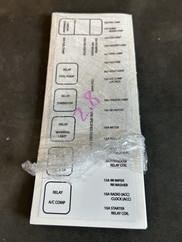 2.8 isuzu trooper fuse box sticker